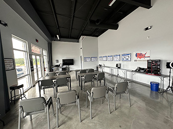 Check in Counter in Shooting Range Building